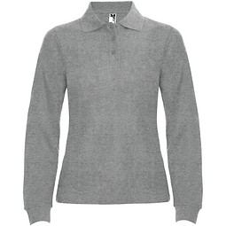 Estrella Langarm Poloshirt für Damen, Marl Grey, S