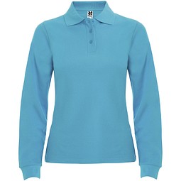 Estrella Langarm Poloshirt für Damen, türkis, S