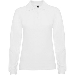 Estrella Langarm Poloshirt für Damen, weiss, L