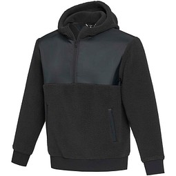 Evans Sherpa Fleecepullover Half-Zip Unisex, schwarz, S