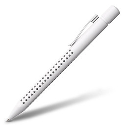 FABER-CASTELL Druckkugelschreiber Grip 2010, blaue Mine, weiß-poliert