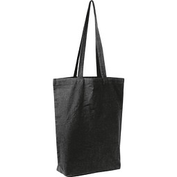 Fairtrade Baumwolltasche mit Bodenfalte PIOTR, schwarz