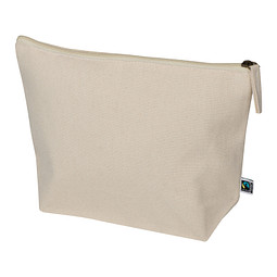 Fairtrade Kulturtasche aus Baumwolle , beige