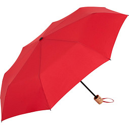 FARE® Mini-Taschenschirm Perla, Holzgriff, rot