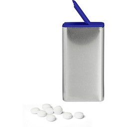 FlipTin, 20 g, zuckerhaltige Pfefferminztabletten, blank, blau-transparent, ohne Druck