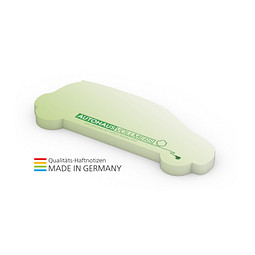 Geiger-Notes Haftnotiz Form aus 125 x 72 mm green+blue, inkl. Druck, Auto
