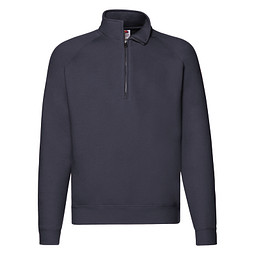 FRUIT OF THE LOOM® Unisex Sweatshirt Zip-Neck, navy, S