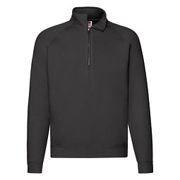 FRUIT OF THE LOOM® Unisex Sweatshirt Zip-Neck, schwarz, L