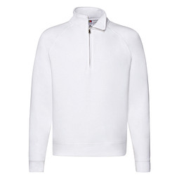 FRUIT OF THE LOOM® Unisex Sweatshirt Zip-Neck, weiß, S