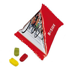 Trolli Fruchtgummi Tetraeder, Handy, inkl. Druck, weiße Folie