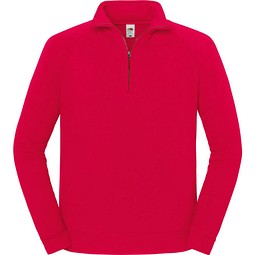 FRUIT OF THE LOOM® Unisex Sweatshirt Zip-Neck, rot, S