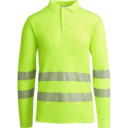 Sicherheits-Langarm-Poloshirt, S, Neon-Gelb