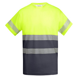 Funktionsshirt Tauri mit kurzen Ärmeln, S, bleigrau/fluor yellow