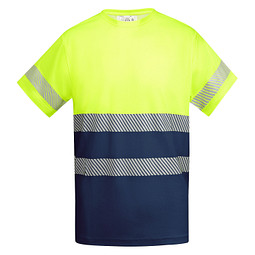 Funktionsshirt Tauri mit kurzen Ärmeln, XXXXL, navy/fluor yellow