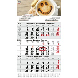 Geiger-Notes Monatskalender Primus 3 Post A Bestseller, inkl. Druck, hellgrau