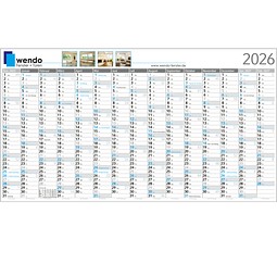 Geiger-Notes Wandplaner Horizont Bestseller, XL, inkl. Druck, blau