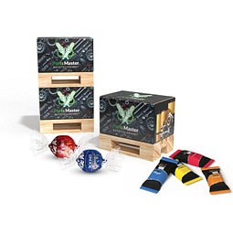 Geschenk Mini-Palette klein, 20 g, HELLO Mini Sticks (2 x Cookies & Cream), inkl. Druck