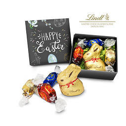 Lindt Osternest, Goldhase und 3 Lindor Mini-Eier, auch in individueller Schachtel