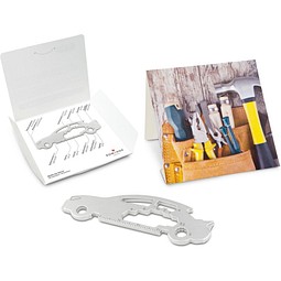 Geschenkartikel: ROMINOX® Key Tool Car/Auto (18 Funktionen) im Motiv-Mäppchen Werkzeug, silber