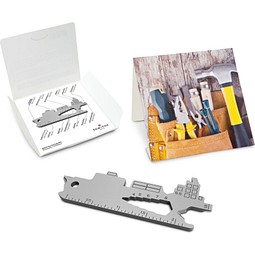 Geschenkartikel: ROMINOX® Key Tool Cargo Ship / Containerschiff (19 Funktionen) im Motiv-Mäppchen Werkzeug, silber