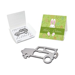 ROMINOX® Key Tool SUV / Auto (19 Funktionen) im Motiv-Mäppchen Osterhase, grün