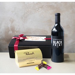 Geschenkset Goldrausch, Black Print, Rote Schleife, inkl. Druck