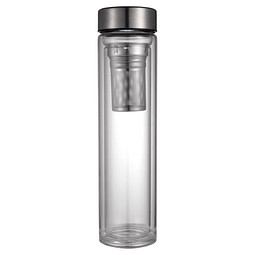 Glasflasche mit Teesieb, 400 ml, doppelwandig