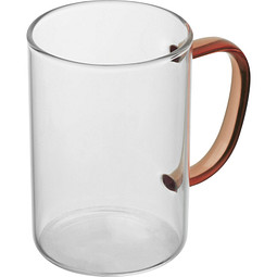 Glastasse mit farbigem Henkel, rot