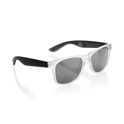 Gleam Sonnenbrille aus RCS rec. PC mit verspiegelten Gläsern, schwarz, weiß