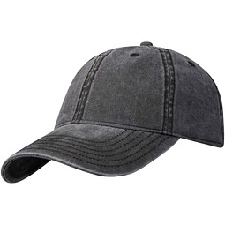 Grafton Kappe mit 6 Segmenten washed, schwarz