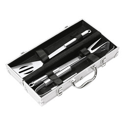 Grillbestecke im Alukoffer, Silber