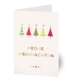 Grußkarte Weihnachten, Motiv Weihnachtsbäume, Danke an Partner