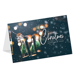 Grußkarte Weihnachten, Motiv Weihnachtsgirlande, Danke an Partner