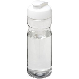 Sport-Werbemittel Sportflasche H2O Base – transparent-weiss – bedruckbar 650 ml nachhaltiger Kunststoff auslaufsicher für Sportevents