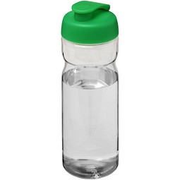 Sport-Werbemittel H2O Base® Sportflasche – weiss-grün – bedruckbar 650 ml nachhaltige PET-Flasche auslaufsicher für Sportevents & Turniere