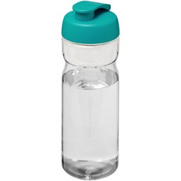 Sport-Werbemittel Sportflasche H2O Base – transparent-aquablau – mit Logo bedruckbar 650 ml nachhaltig auslaufsicher für Sportevents