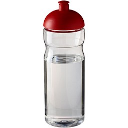 Sport-Werbemittel Sportflasche H2O Base – transparent-rot – mit Logo bedruckt 650 ml nachhaltig auslaufsicher für Sportevents