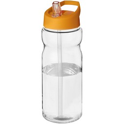 Sport-Werbemittel Sportflasche H2O Active Base Tritan – transparent klar-orange – mit Logo bedruckt 650 ml BPA-frei auslaufsicher für Sportevents