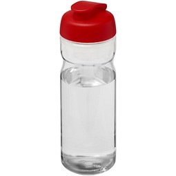 Sport-Werbemittel Sportflasche H2O Active® Base – transparent klar-rot – mit Logo bedruckt 650 ml BPA-frei auslaufsicher für Sportevents