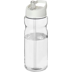 Premium-Werbeartikel Trinkflasche H2O Eco – weiß – mit Logodruck 650ml aus 100% rPET made in UK nachhaltige Mehrwegflasche für CSR-Events