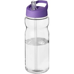 Firmengeschenk Trinkflasche H2O Eco – transparent klar-lila – mit Logodruck 650ml 100% rPET Made in Europe nachhaltige Mehrwegflasche