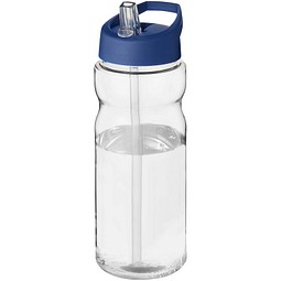 Firmengeschenk Trinkflasche H2O Eco – weiss-blau – mit Logodruck 650ml aus 100% rPET made in UK nachhaltige Mehrwegflasche