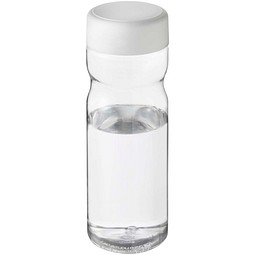 Sport-Werbemittel Sportflasche H2O Eco Base – transparent-weiss – mit Logo bedruckt 650 ml nachhaltig auslaufsicher für Sportevents