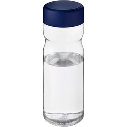 Sport-Werbemittel Sportflasche H2O Eco Base – transparent-blau – mit Logo bedruckt 650 ml rPET nachhaltig auslaufsicher für Sportevents