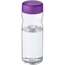 Sport-Werbemittel Sportflasche H2O Eco Base – transparent-lila – mit Logo bedruckt 650 ml nachhaltige rPET Flasche auslaufsicher für Sportevents