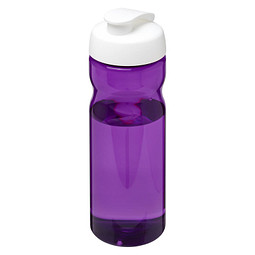 Mitarbeitergeschenk Trinkflasche H2O Eco – lila-transparent – mit Logodruck 650ml aus 100% rPET made in UK nachhaltige Mehrwegflasche