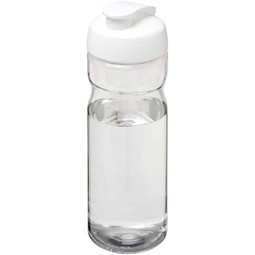 Firmengeschenk Trinkflasche H2O Eco – weiß – mit Logodruck 650ml aus 100% recyceltem rPET Made in UK nachhaltige Mehrwegflasche