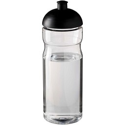 Mitarbeitergeschenk Sportflasche H2O Eco – weiß-schwarz – mit Werbedruck 650 ml PCR-Kunststoff nachhaltiger Trinkbehälter für Büro