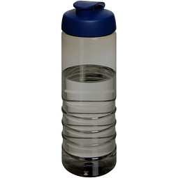 H2O Active® Eco Treble 750 ml Sportflasche mit Stülpdeckel & Trinkklappe, kohle, blau