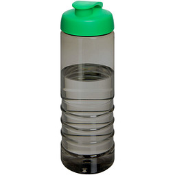 H2O Active® Eco Treble 750 ml Sportflasche mit Stülpdeckel & Trinkklappe, kohle, grün